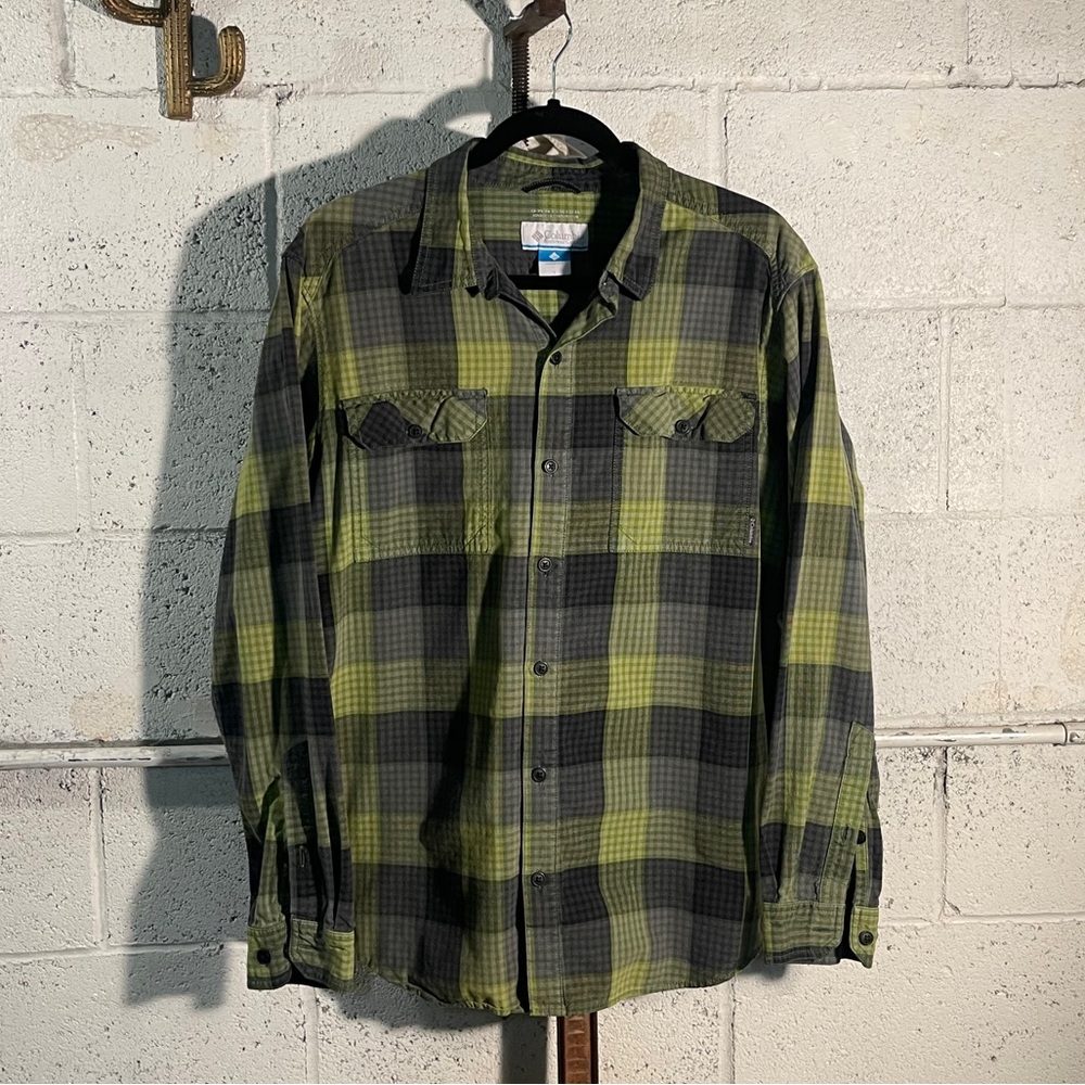 COLUMBIA Cotton Plaid Button-Up Long Sleeve Shirt